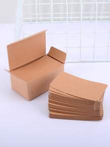 100入組牛皮紙空白賀卡和信封，圓邊字詞信息筆記標簽