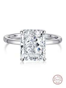 1 Máy Tính Cổ Điển 4 Ngọn Đèn Phong Cách Sang Trọng Trang Trí Bằng Sương Giá Cắt Hoa 8A Đính Đá Cubic Zirconia Nhẫn Cưới Bạc - Bạc - Xem 1