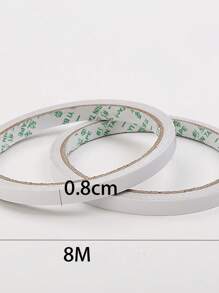 1roll Solid Color Double-sided Adhesive Tape, Simple Multi-purpose Double Sided Mounting Tape For School, Office - White - View 4