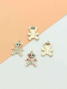 4 piezas atractivo con diseño de diamante de imitación con diseño de oso Accesorio de joya DIY para mujeres para Bisutería - Multicolor - Ver 2