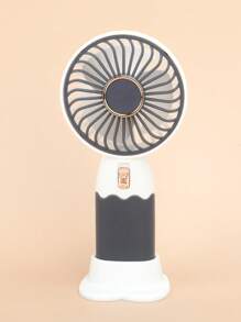 AOYI 1 pieza de plástico Mini ventilador con USB datos moderno de dos tonos Ventilador de mano para oficina - Blanco y Negro - Ver 1