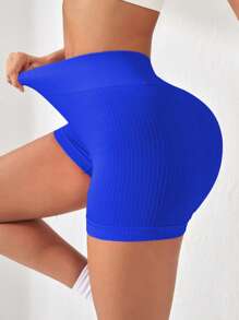 Yoga Basic Quần short thể thao cạp rộng Quần short xanh - Xanh đậm - Xem 4