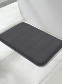 1入組素色防滑沐浴現代滌綸吸水地墊 - 深灰色 - 查看 2