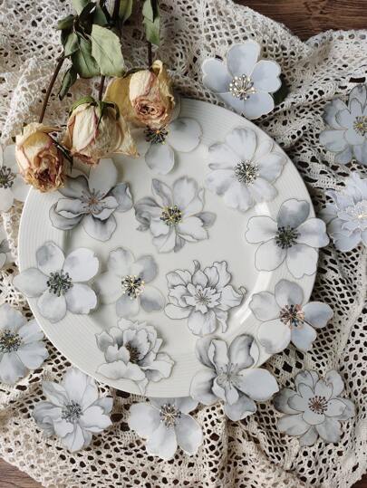 20张花朵图案贴纸 返校贴纸 剪贴簿用品 趣味贴纸 笔记本电脑贴纸 Kindle手机贴纸