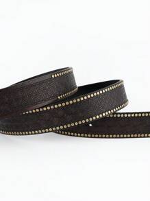 Thắt lưng nam kết cấu khóa hình bầu dục - Cà phê nâu - Xem 3