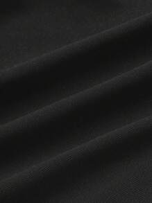 SHEIN ICON Top Negro Con Detalle De Borde De Volantes En Un Hombro Con Diseño De Flor En 3d, Costado Fruncido - Negro - Ver 3