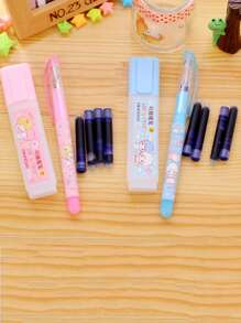 1 支图形钢笔，带 4 支墨水，简单便携墨水笔，适合办公室、学生书写 - 彩色 - 查看 4