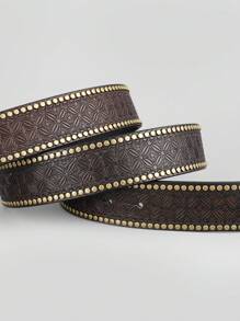 Horse Decor Geometric Embossed Belt