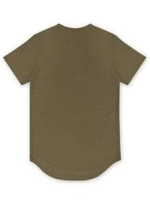 Men Solid Round Neck Tee - Army Green - View 2