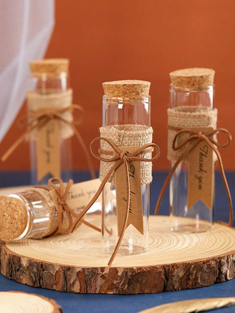 1 pieza Caja de embalaje de dulces de vidrio regalo creativo en forma de botella para fiesta - transparente - Ver 1