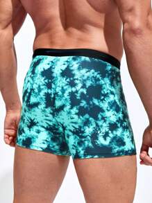 Surfspeed Men Tie Dye Drawstring Waist Swim Trunks - Mint Green - View 2