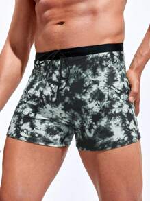 Manfinity Men Tie Dye Drawstring Waist Swim Trunks