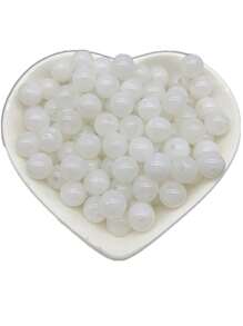 1包極簡主義6/8/10毫米亞克力白色圓形散裝間隔珠用於珠寶製作