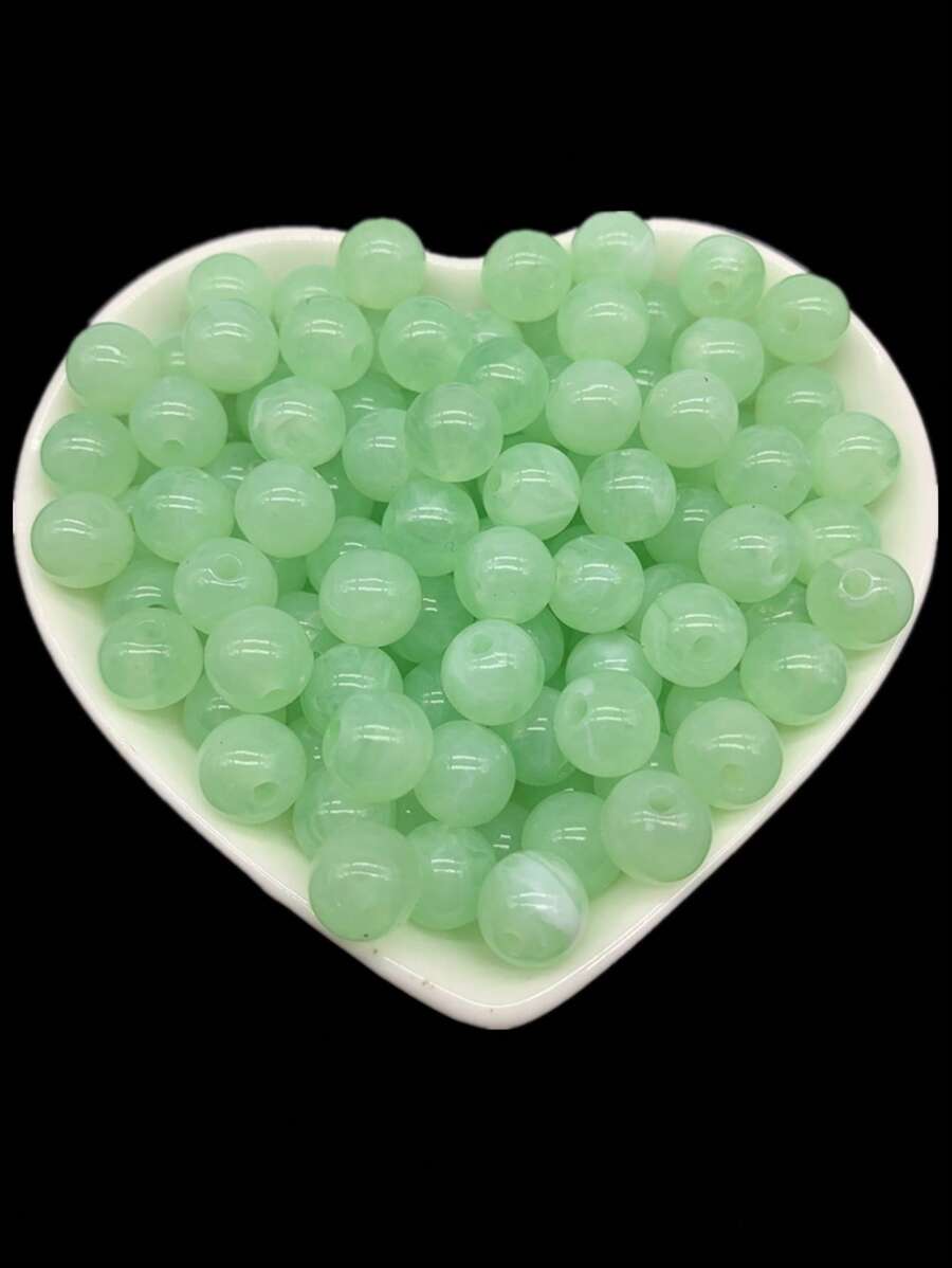 1包極簡主義6/8/10毫米綠色亞克力圓形散裝間隔珠用於DIY項鍊手鍊耳環首飾製作 - 綠色 - 查看 1