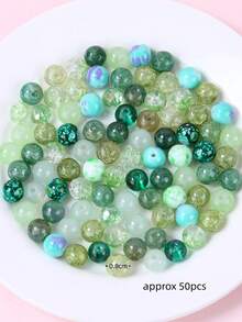 1 gói hạt 8mm DIY thời trang dành cho nữ để làm trang sức DIY - màu xanh lá - Xem 4