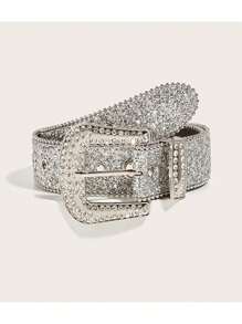 1PC Punk Rhinestone Decor Belt for Jeans Pants