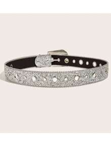 1PC Punk Rhinestone Decor Belt for Jeans Pants