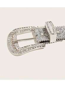 1PC Punk Rhinestone Decor Belt for Jeans Pants
