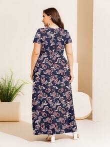 DEARCASE Plus Paisley Print Hidden Pocket Dress - Multicolor - View 2