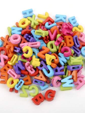 100pcs Acrylic Letter Alphabet Charms Pendants For DIY Necklace Jewelry Making Eyeglass Lanyard Crafts Findings Accessories(Random Letters)