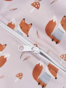 Happy Flute 1pc Large Capacity Portable Fox Printed Diaper Bag For Baby With Wet And Dry Separation, Hanging Stroller Storage - Multicolor - View 5