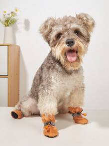 4入組透氣寵物鞋子適用於狗狗和貓適用於戶外