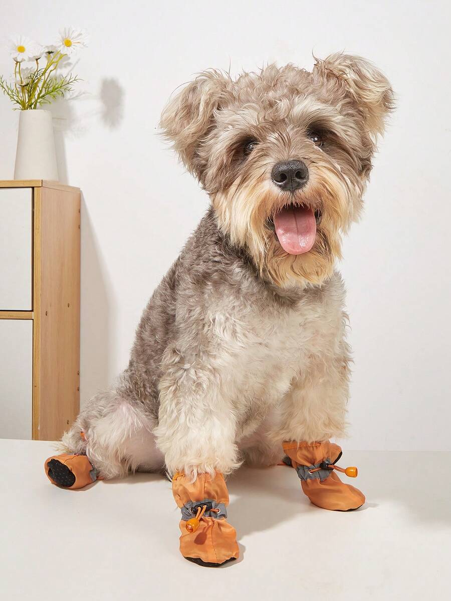 4入組透氣寵物鞋子適用於狗狗和貓適用於戶外