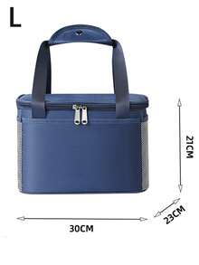 1 Túi Đựng Đồ Ăn Trưa Di Động, Túi Đựng Đồ Ăn Cách Nhiệt Bằng Polyester Màu Xanh Navy Cho Hoạt Động Ngoài Trời - Màu xanh hải quân - Xem 10