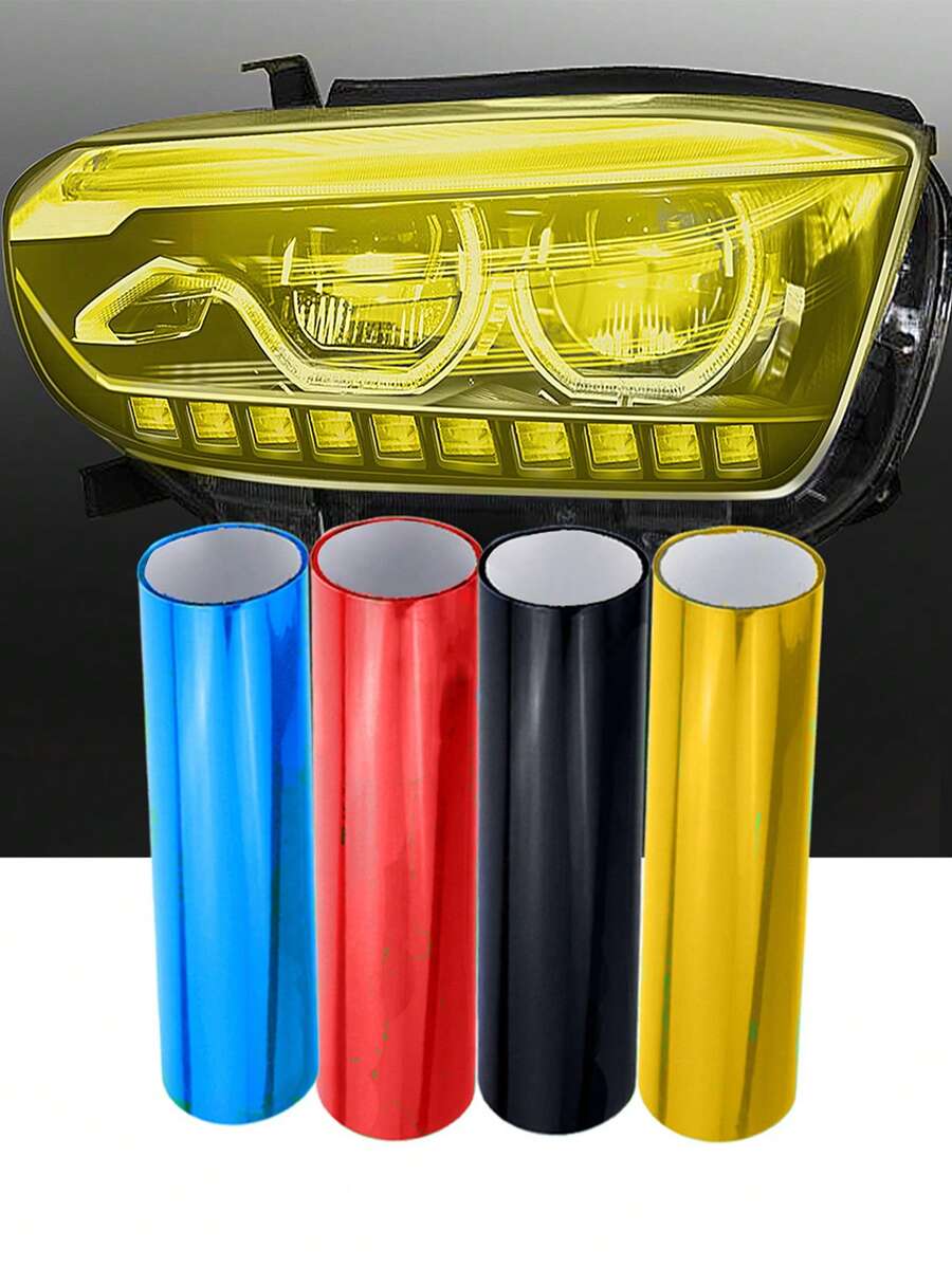 汽車大燈貼膜 剎車燈貼紙 尾燈貼膜 - 黃色 - 查看 1