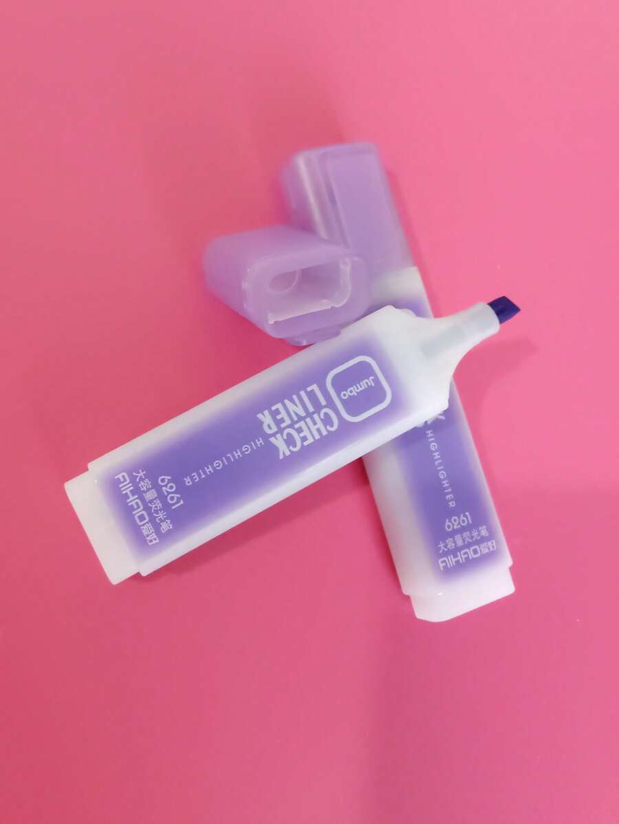 1 PC Bút dạ quang bằng nhựa - Màu tím - Xem 1