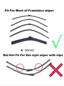 2入組汽車雨刮器更換條 - 黑色 - 查看 3