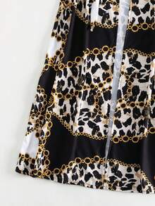 Leopard Print Belted Kimono - Multicolor - View 4