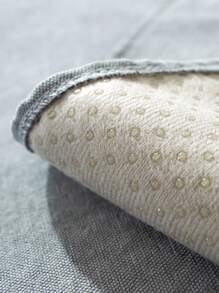 1入組花卉刺繡沙發巾灰色滌綸防滑沙發座墊四季皆宜 - 灰色 - 查看 3