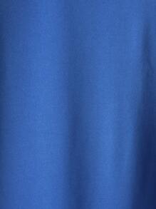 Manfinity Hypemode 男士字母圖案插肩袖T恤 - 藍色 - 查看 5