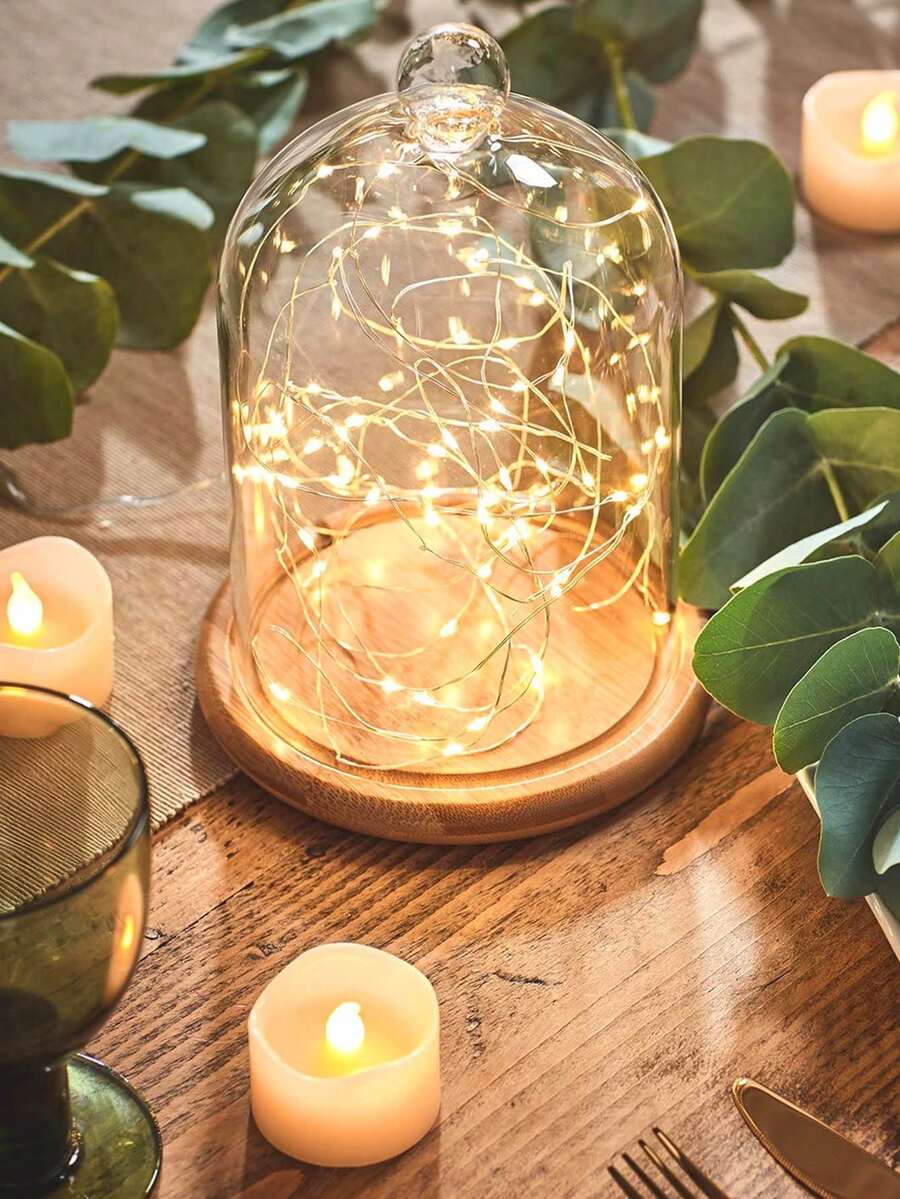 2 件/套 1/2/3 米铜线装饰灯串(带电池),10/20/30 LED 仙女灯串,适用于家庭、花园、露营、派对、婚礼舞会、生日、庭院装饰 - 黃色 - 查看 1