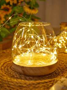 2 件/套 1/2/3 米铜线装饰灯串（带电池），10/20/30 LED 仙女灯串，适用于家庭、花园、露营、派对、婚礼舞会、生日、庭院装饰 - 黃色 - 查看 2