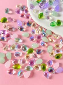 50pcs Fashionable Random Color Glass Bead For DIY Jewelry Making Accessory - Multicolor - View 2