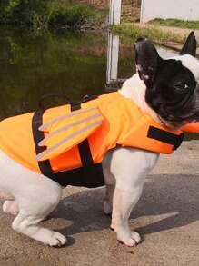BONAPET 1入組反光寵物救生衣適用於游泳狗和貓 - 橘色 - 查看 7