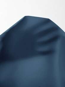 SHEIN Clasi Solid V-neck Fold Pleated Detail Top - Dusty Blue - View 3