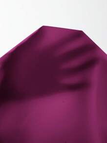 SHEIN Clasi Áo sơ mi nữ màu trơn Giải trí - Màu đỏ tím - Xem 3