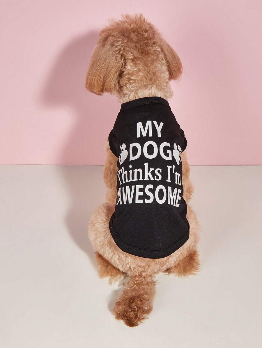 1件宠物背心，轻便犬猫服装，春夏新款 - 黑色 - 查看 1