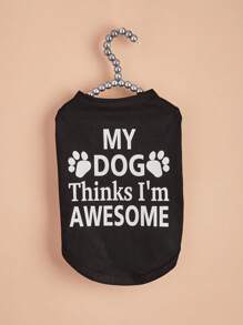 1件宠物背心，轻便犬猫服装，春夏新款 - 黑色 - 查看 3