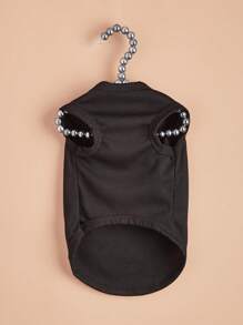 1件宠物背心，轻便犬猫服装，春夏新款 - 黑色 - 查看 4