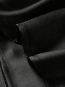 1 vỏ gối satin đen, thích hợp cho mùa hè, thoáng mát và thân thiện với da, thoải mái, unisex, vỏ gối trang trí phòng ký túc xá, bộ đồ giường, không bao gồm ruột gối, phù hợp với giường đơn, đôi, cỡ queen, cỡ king. - màu đen - Xem 8