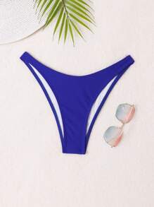 Bottom de bikini liso cheeky - azul real - Ver 1