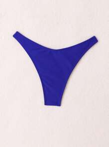 Bottom de bikini liso cheeky - azul real - Ver 2