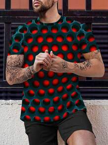 Manfinity RSRT Men 3D Polka Dot Print Tee - Multicolor - View 1