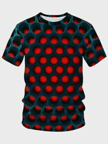 Manfinity RSRT Men 3D Polka Dot Print Tee - Multicolor - View 3