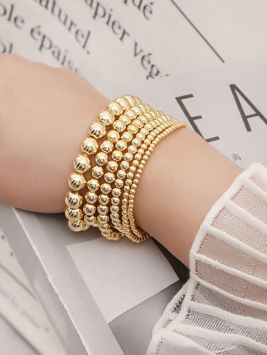 5 Stücke/Set Perlenarmband mit lässig Edelstahl Für Frauen für Täglich