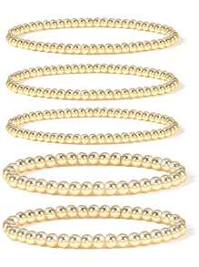 5 Stücke/Set Perlenarmband mit lässig Edelstahl Für Frauen für Täglich